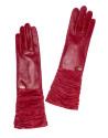 Long burgundy suede /leather gloves