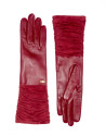 Long burgundy suede /leather gloves