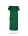 Vestido evasé crepe verde