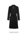 Black double-breasted wool coat