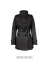 Long black quilted parka