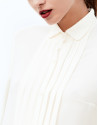 Blusa jaretas blanco roto