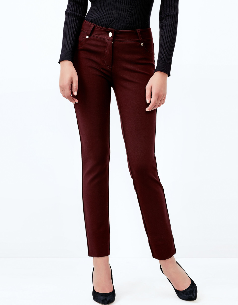 Aubergine pants with 5 pockets