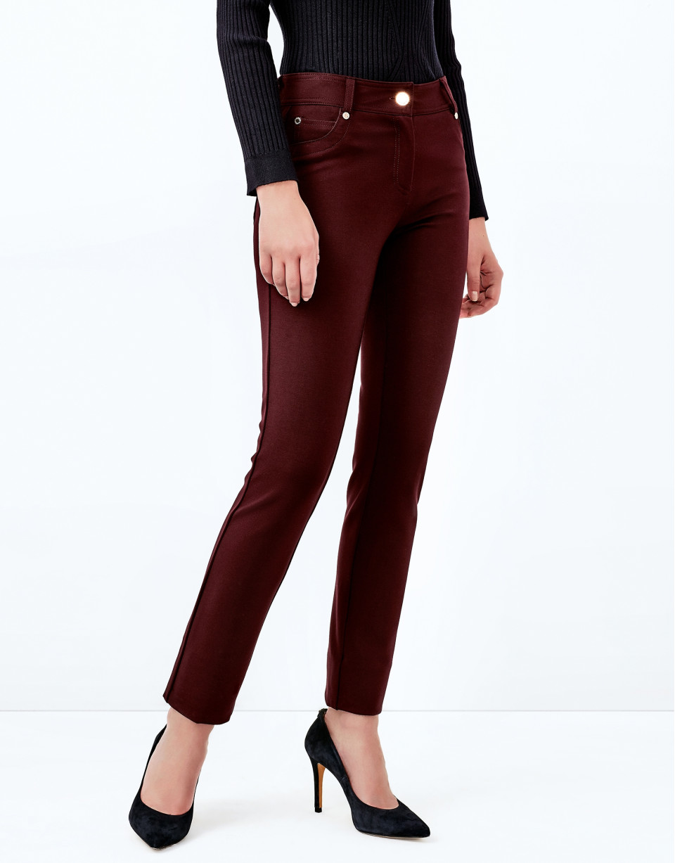 Aubergine pants with 5 pockets