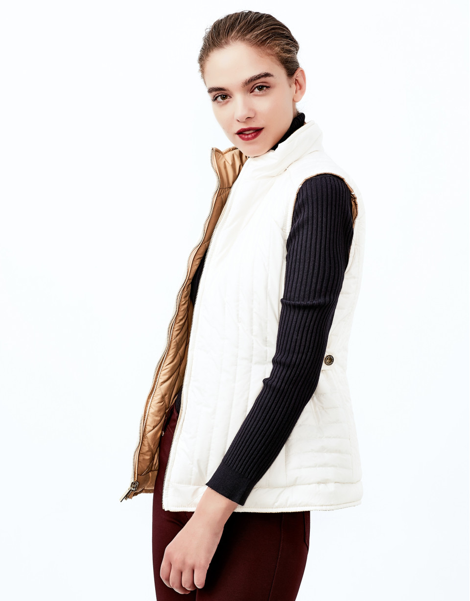Chaleco reversible acolchado beige