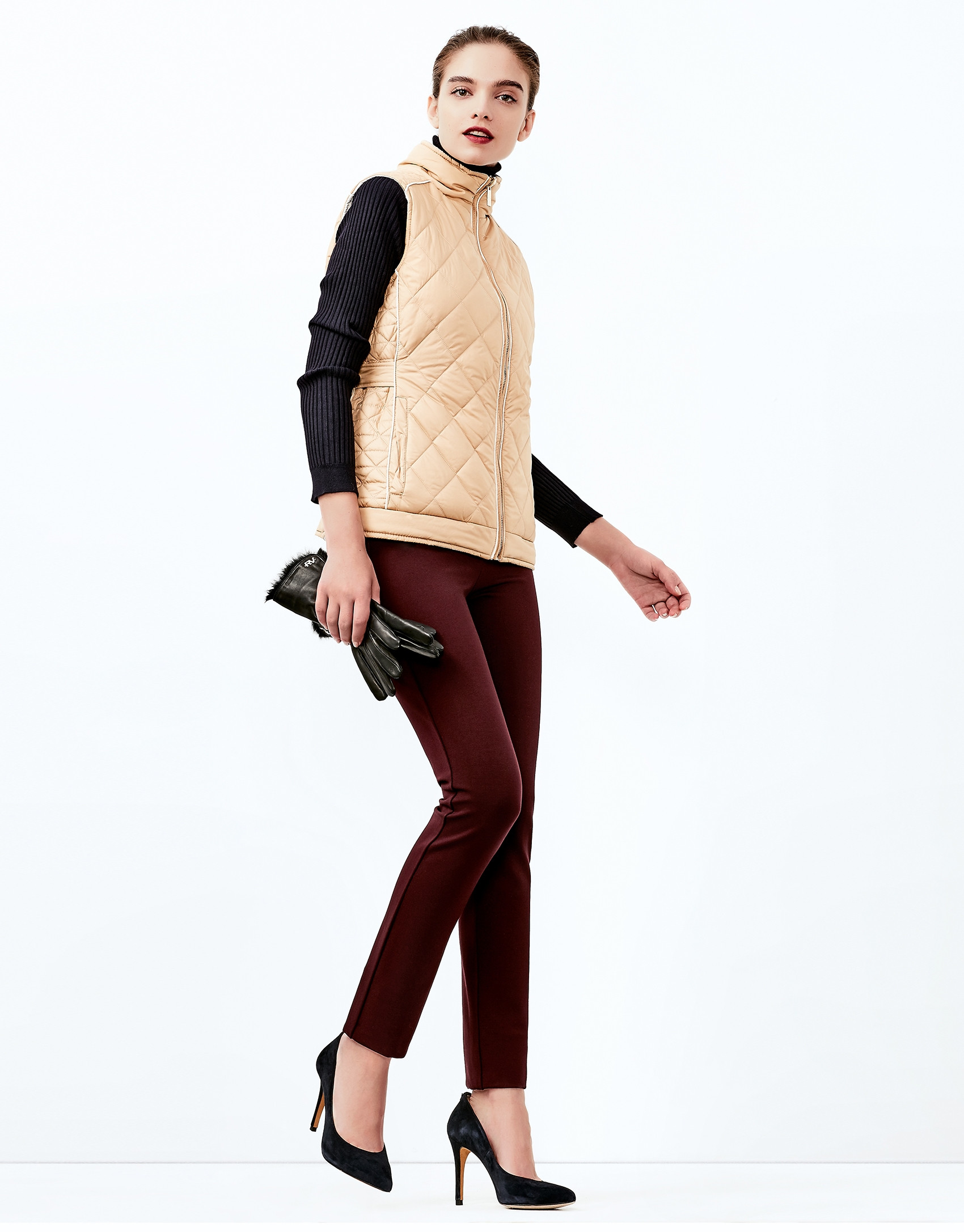 Chaleco reversible acolchado beige