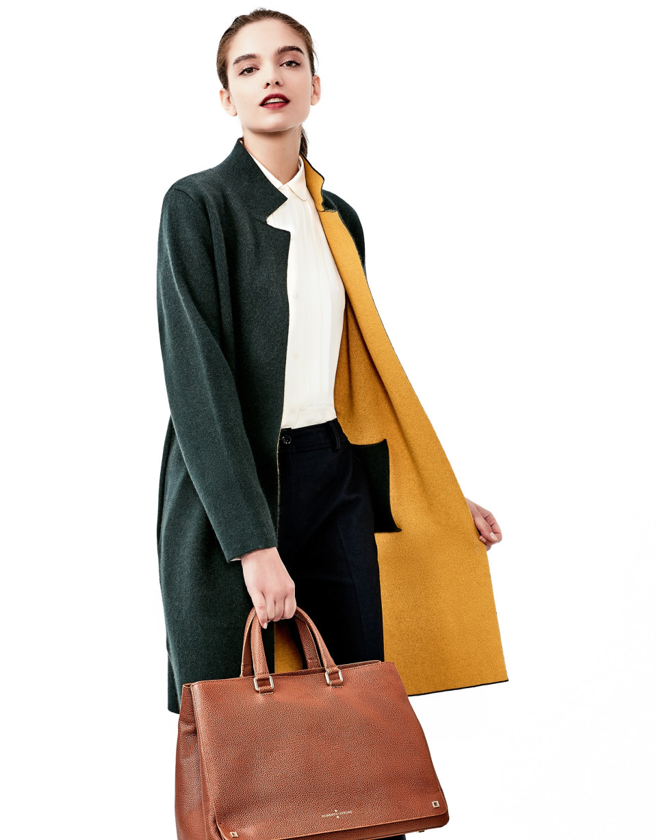 Green knit coat