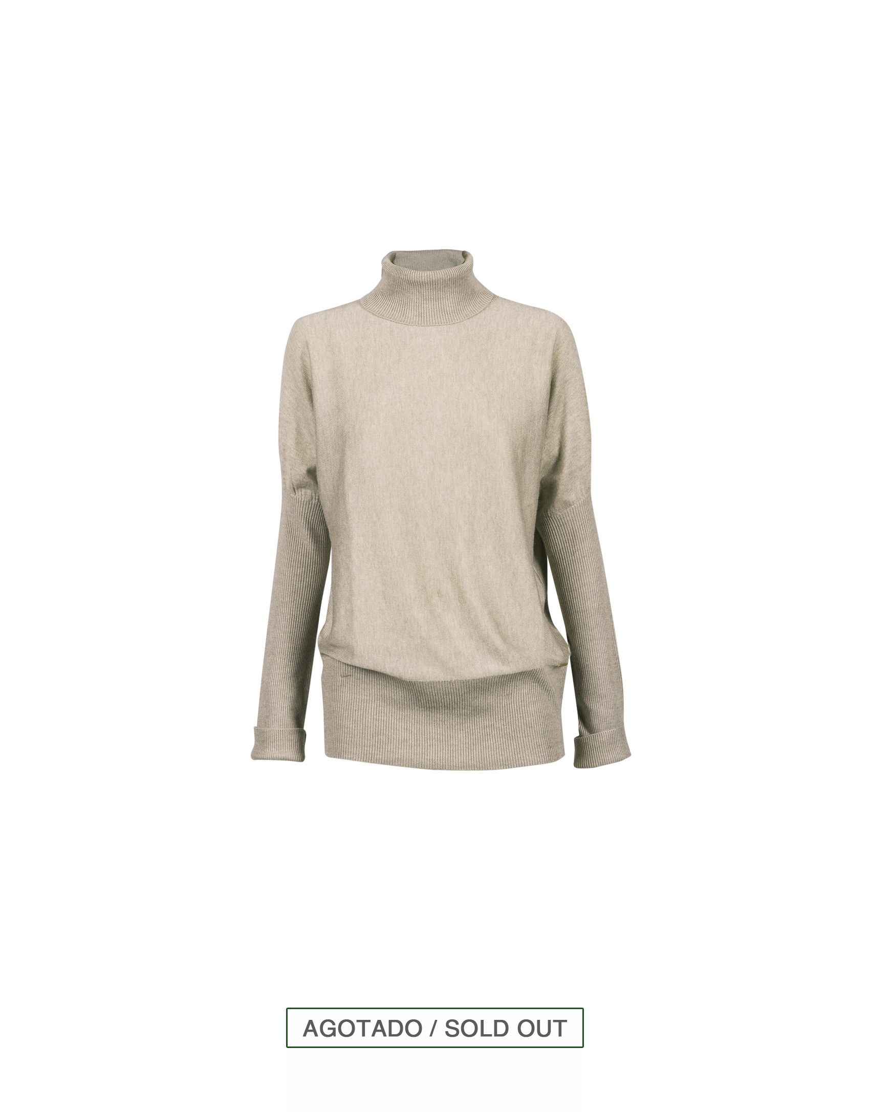 Jersey cisne beige manga abullonada