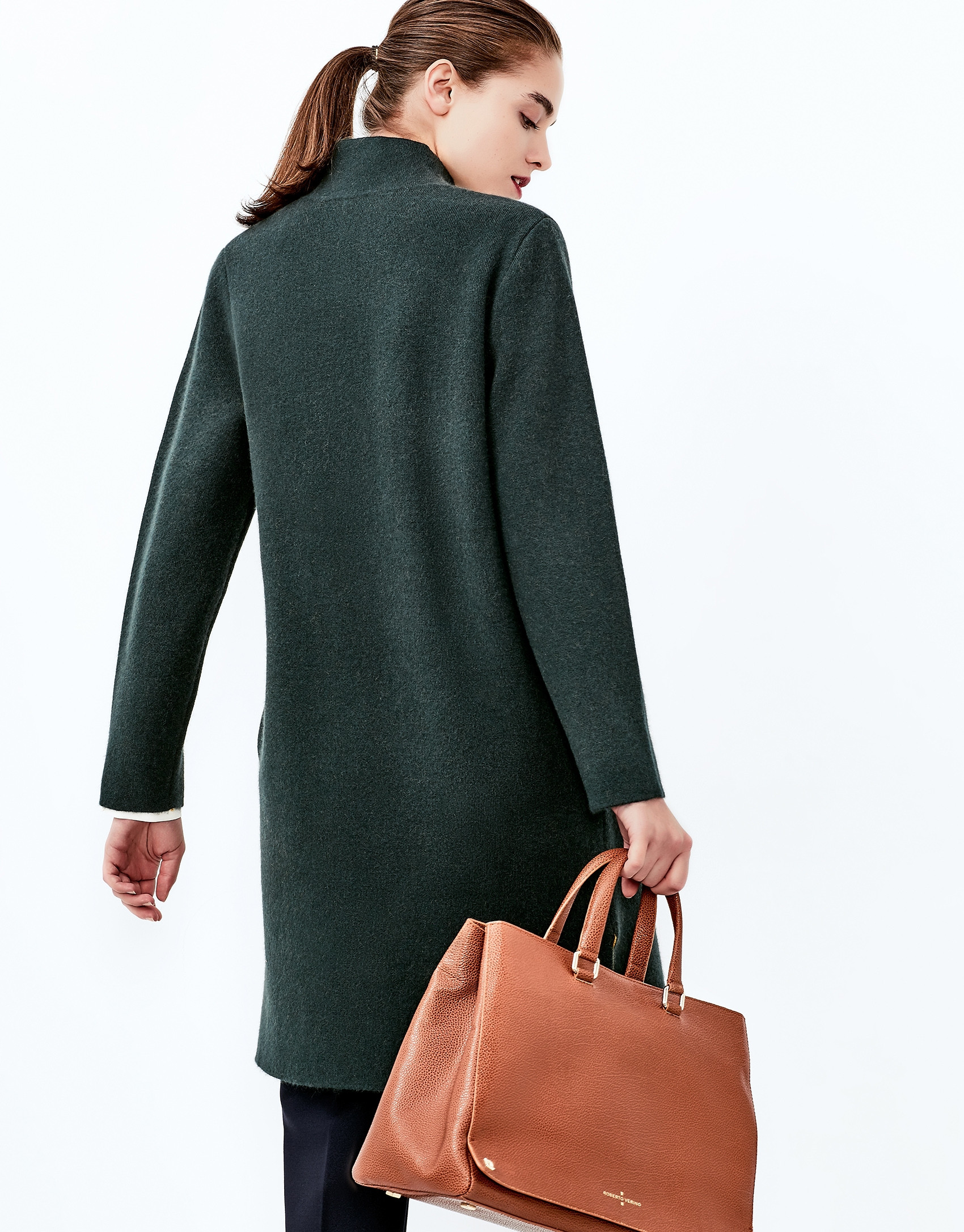 Green knit coat