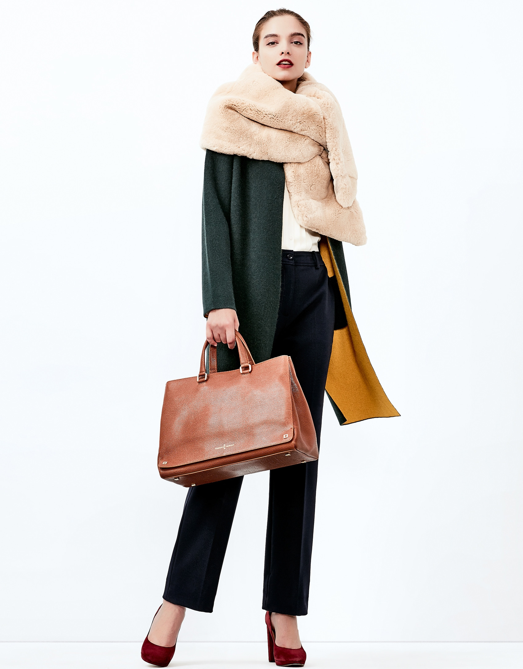 Green knit coat