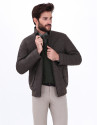 Gray reversible windbreaker