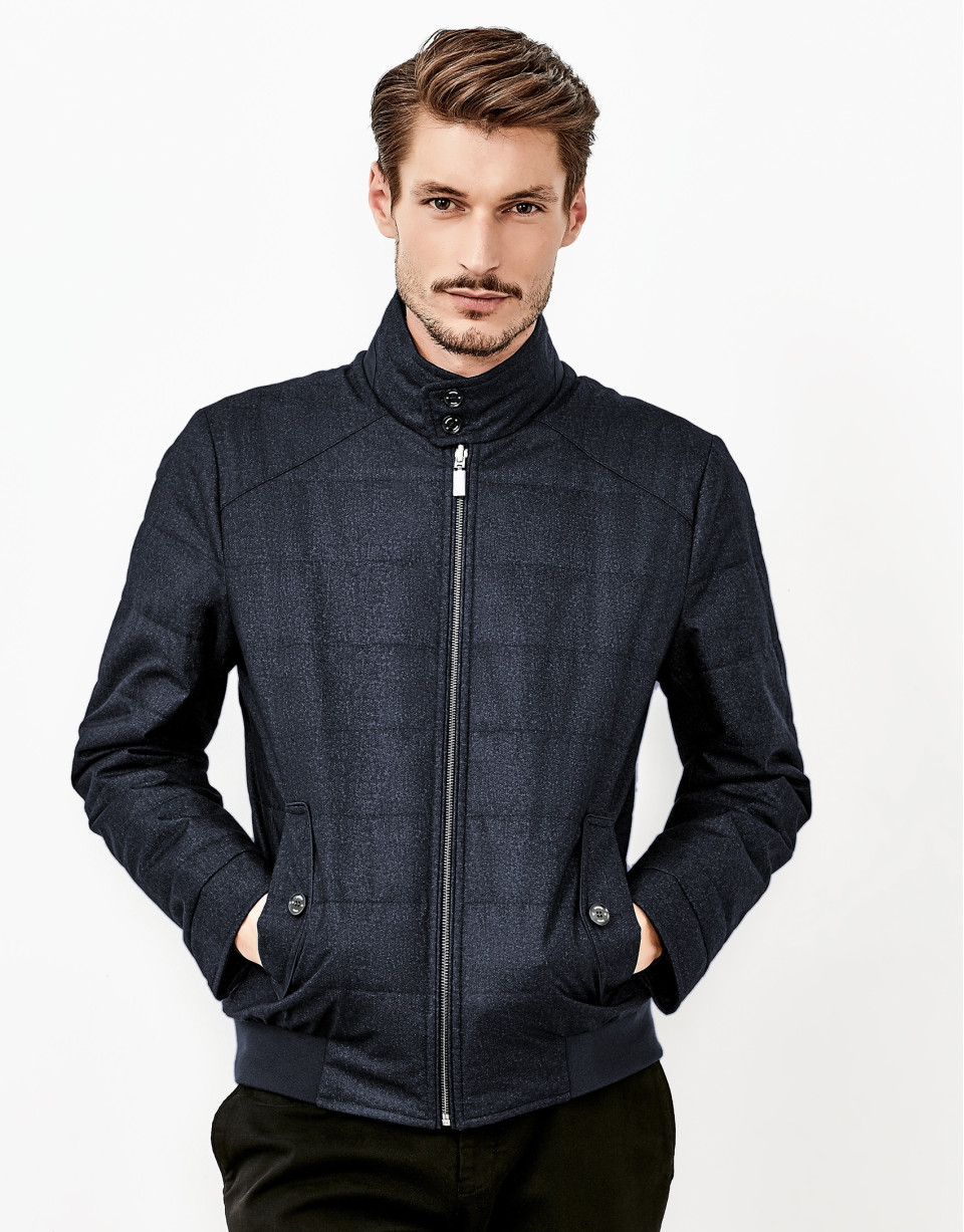 Blue reversible windbreaker