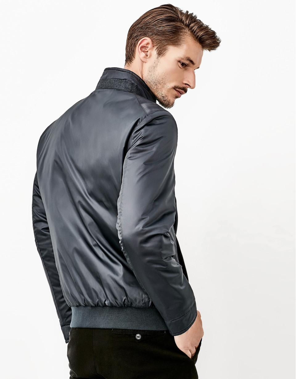 Blue reversible windbreaker
