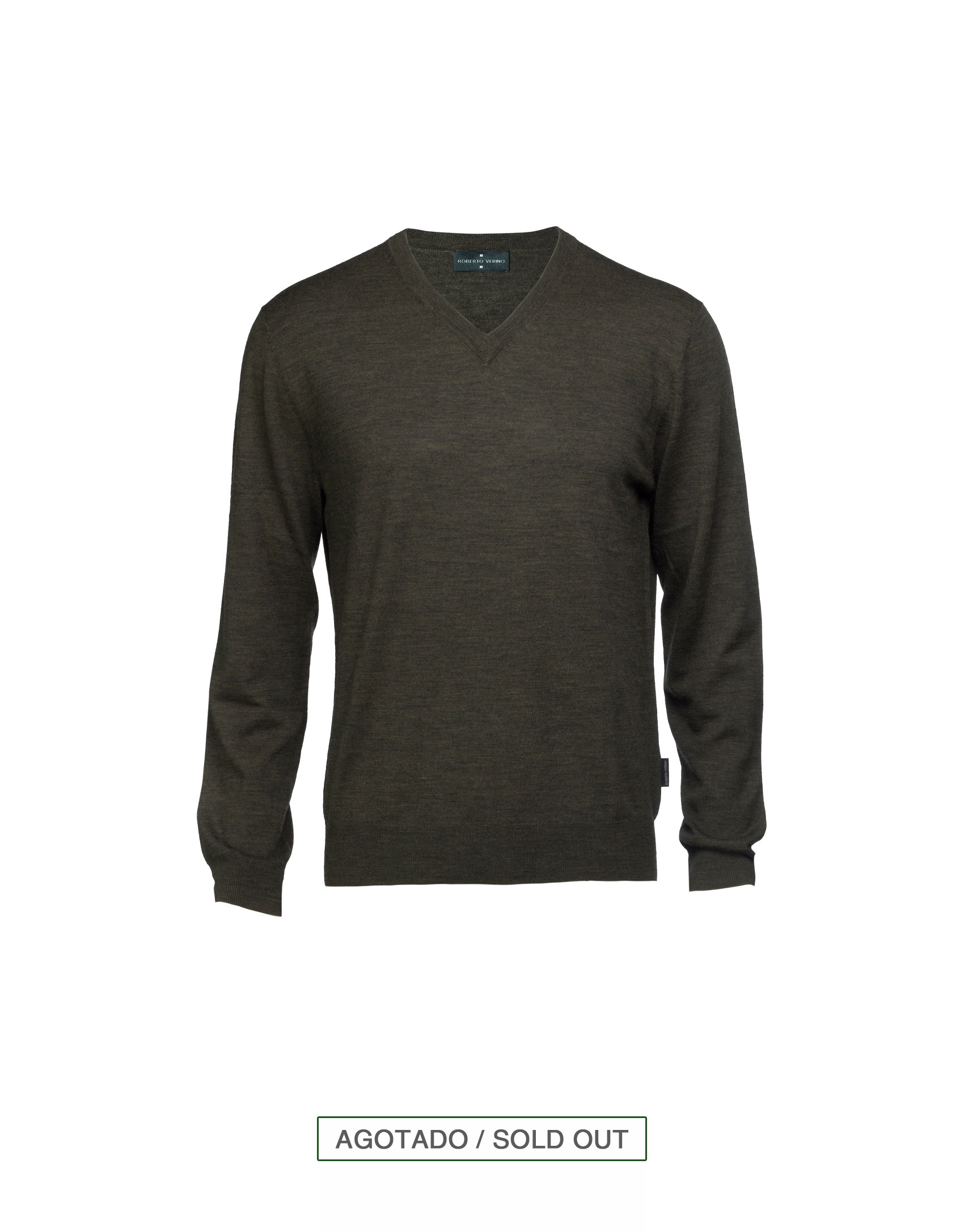Khaki v neck pullover