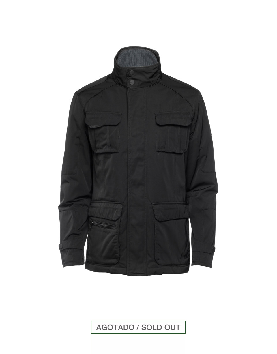Black casual parka