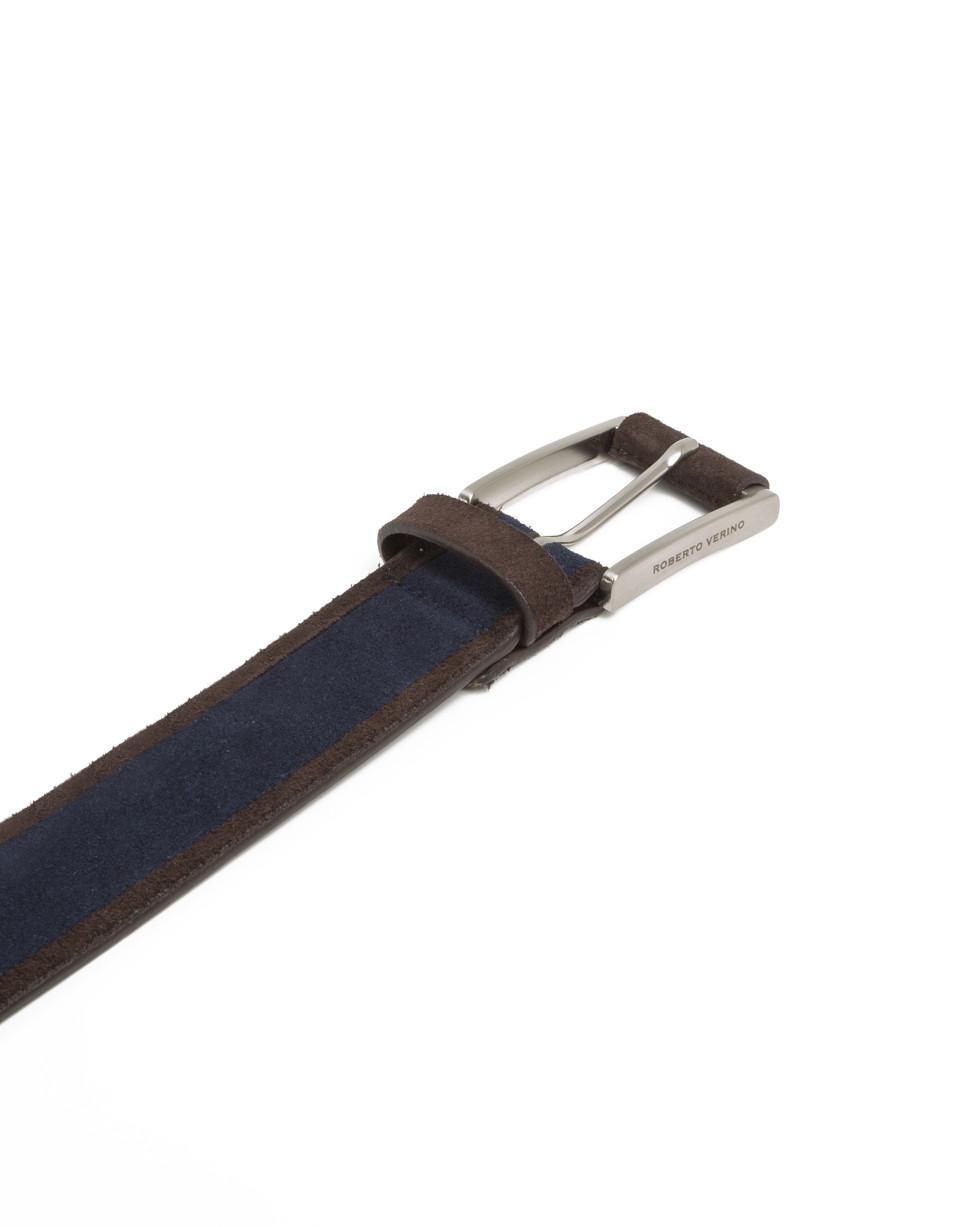 Navy split leather belt
