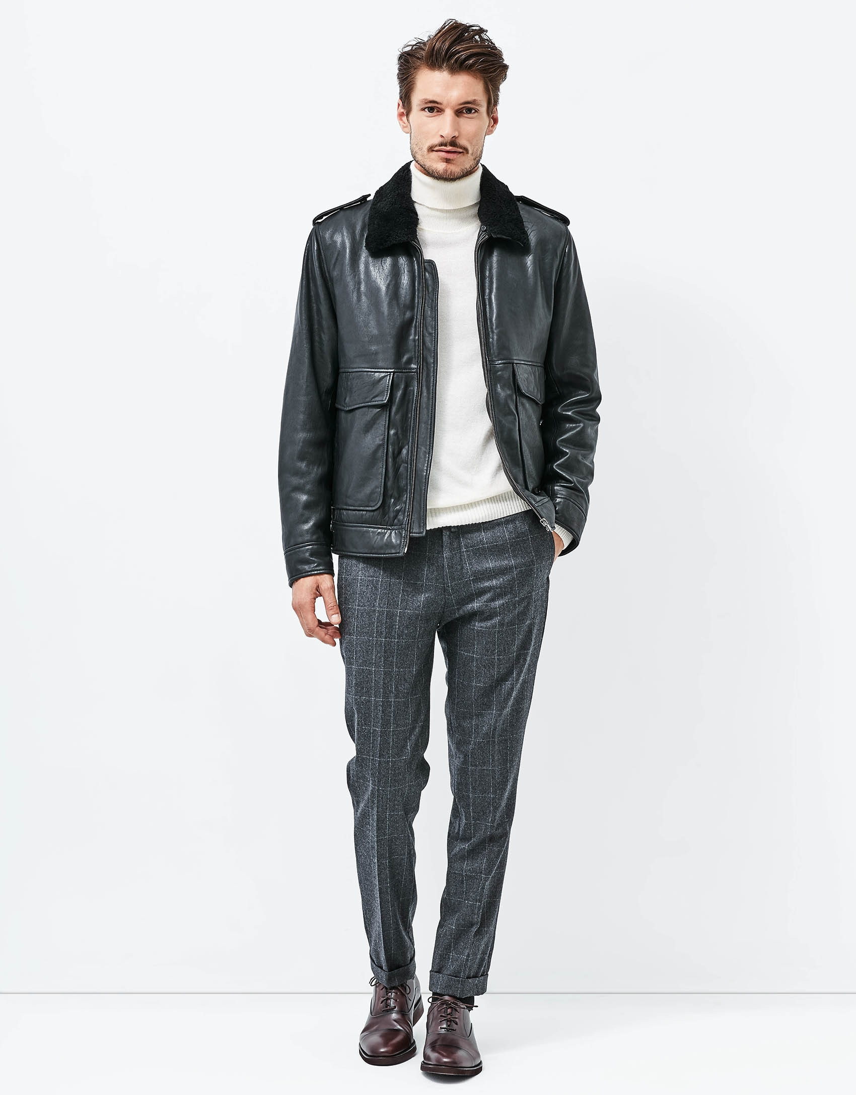 Pantalón cuadros gris