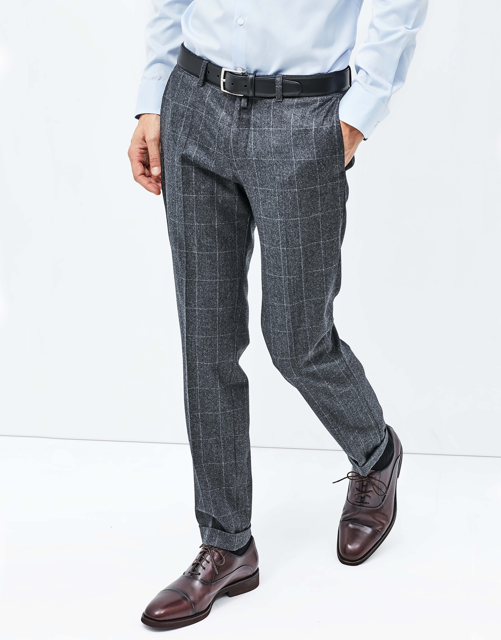 Pantalón cuadros gris