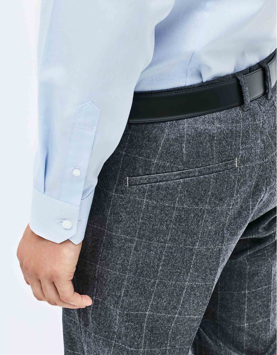 Pantalón cuadros gris