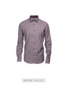 Bordeaux and grey gingham/Vichy casual shirt