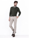 Green V-neck sweater