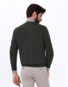 Green V-neck sweater