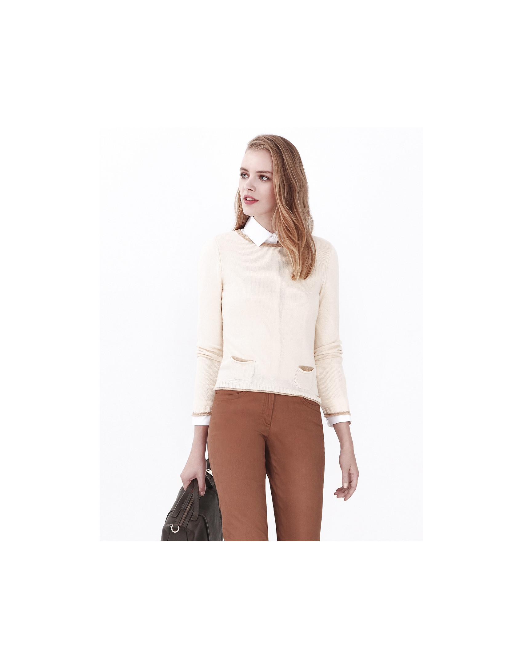 Jersey bolsillos blanco roto