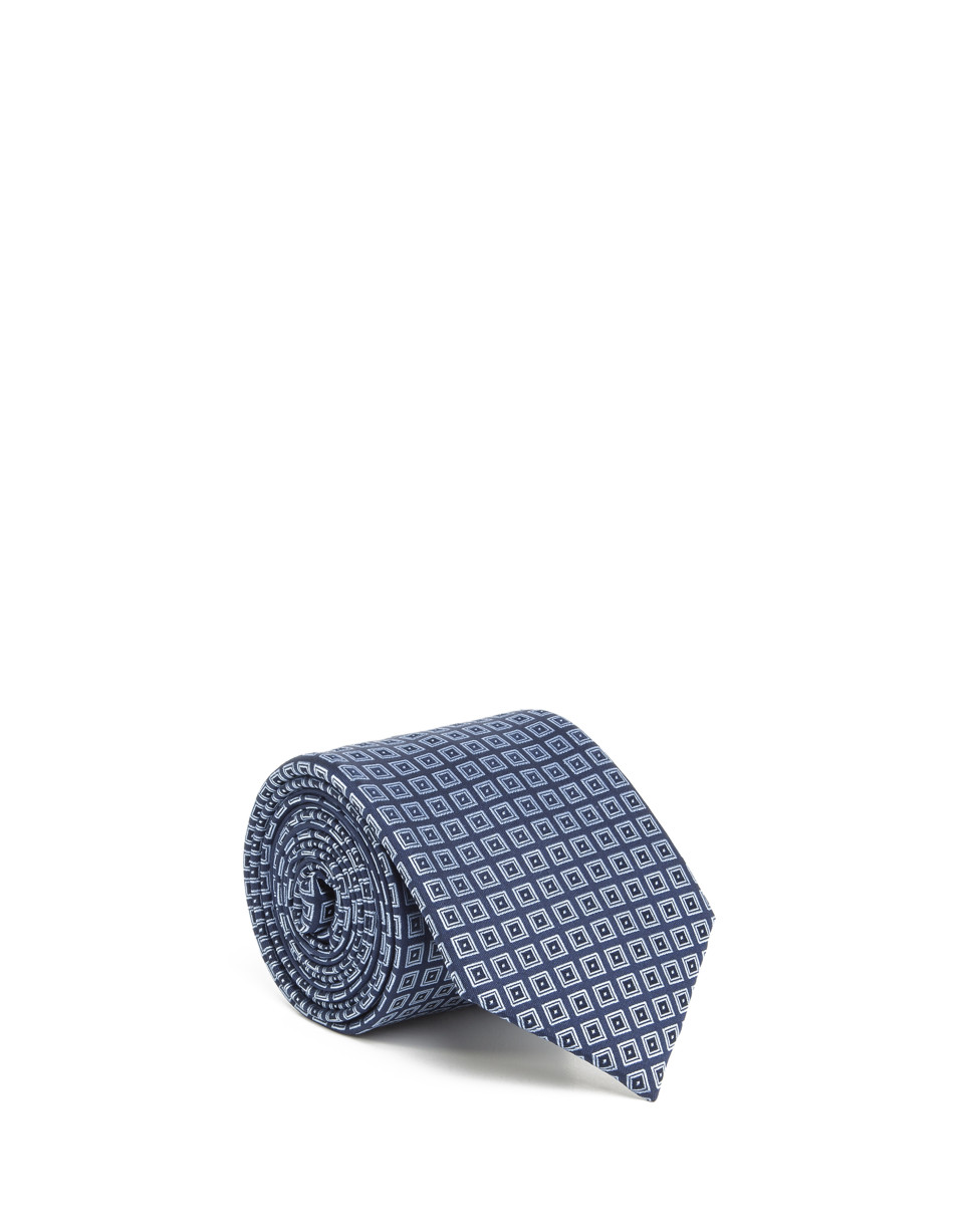 Corbata rombos jacquard azul