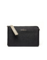 Black/gold Saffiano leather Lisa Clutch 