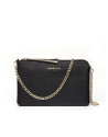 Black/gold Saffiano leather Lisa Clutch 