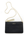 Black/gold Saffiano leather Lisa Clutch 