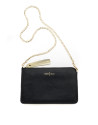 Black/gold Saffiano leather Lisa Clutch 