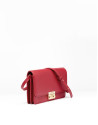 Red leather Geraldine shoulder/clutch 