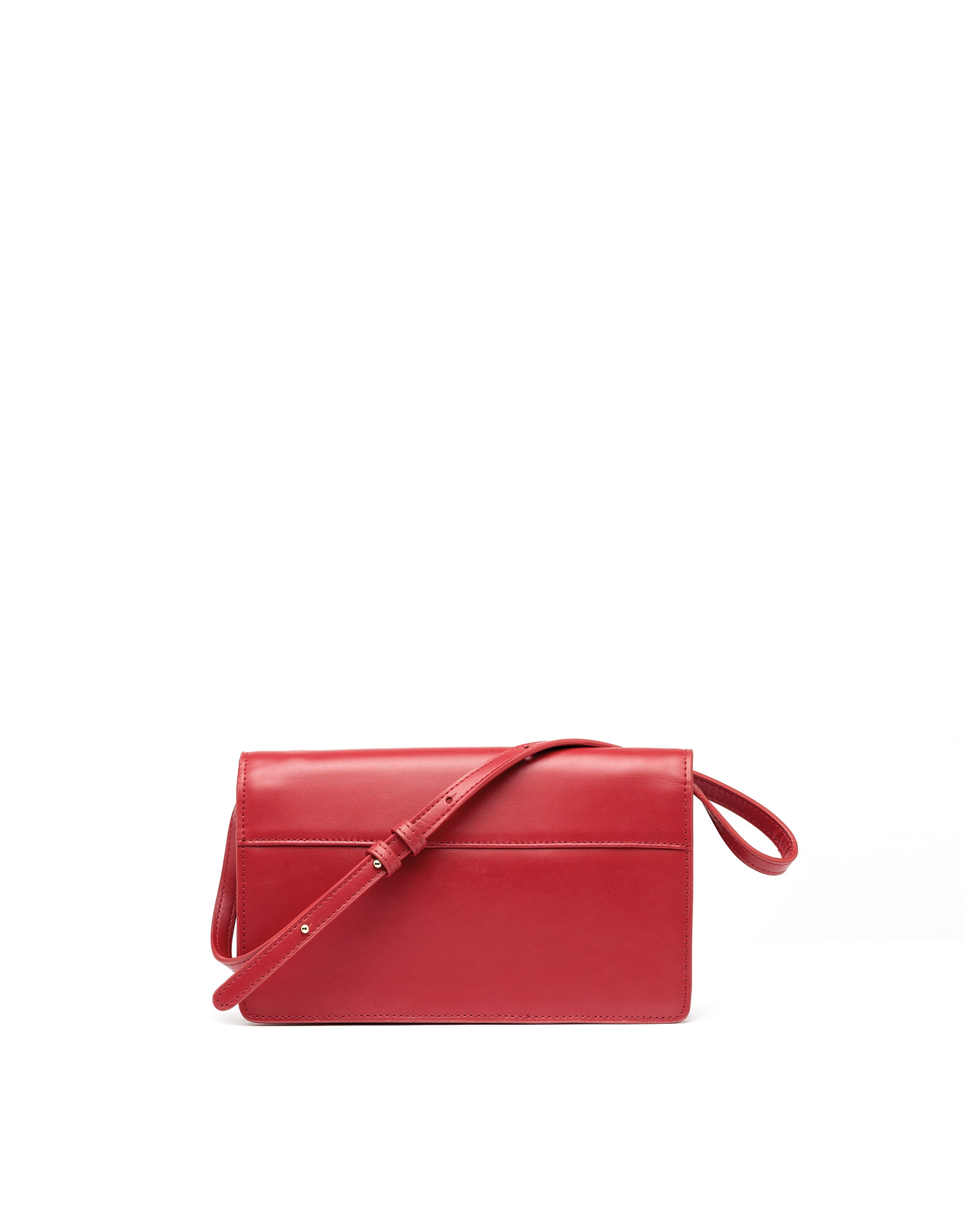 Red leather Geraldine shoulder/clutch 