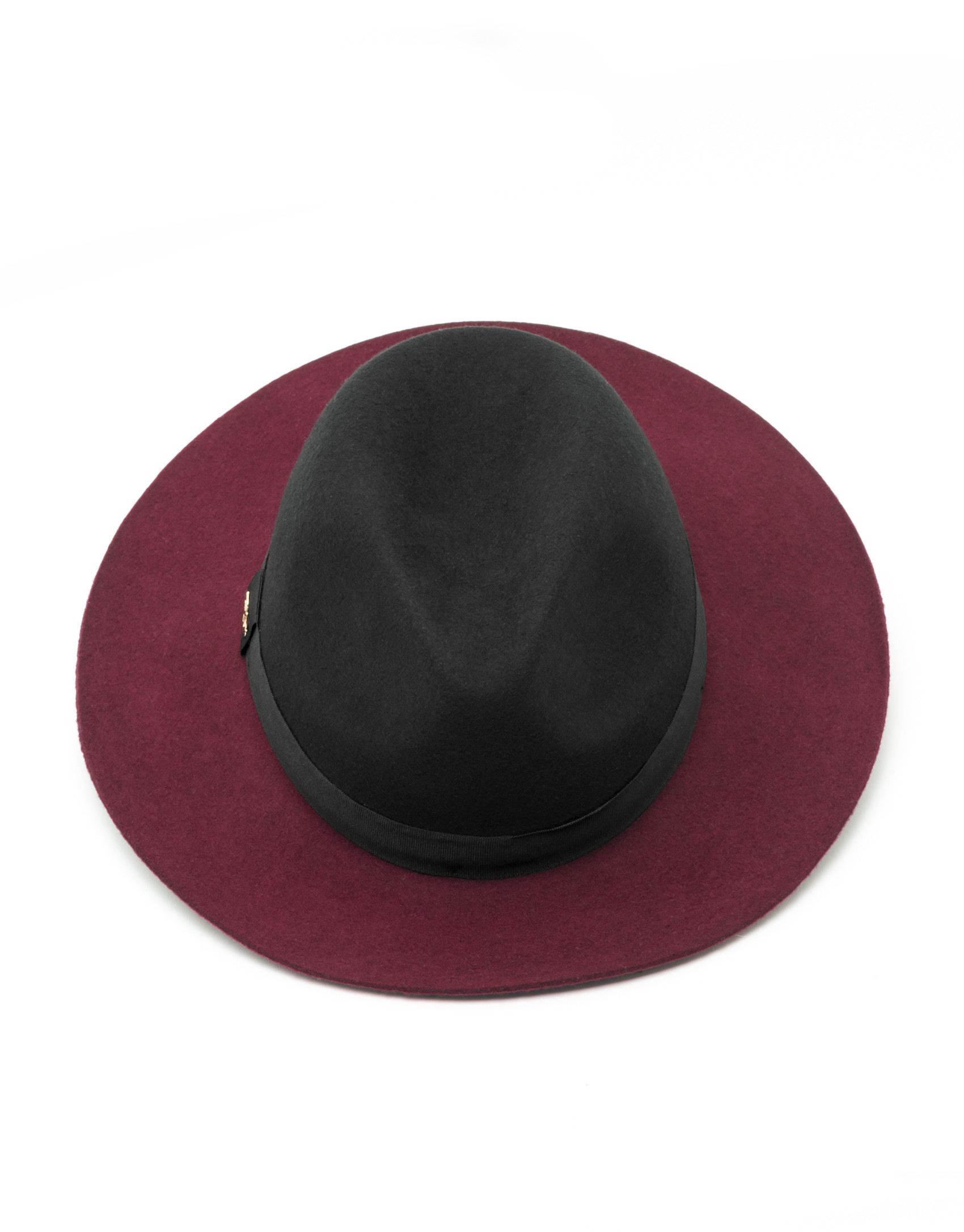 Sombrero bicolor burdeos/negro