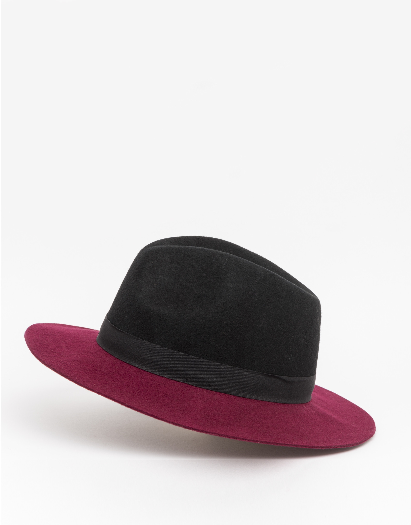 Sombrero bicolor burdeos/negro