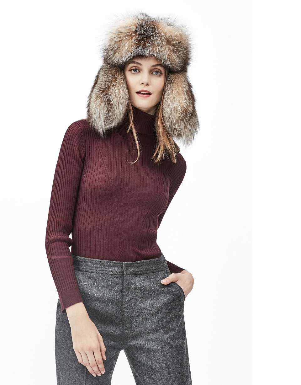Aubergine ribbed sweater