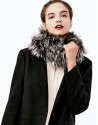 Charcoal gray fox fur collar