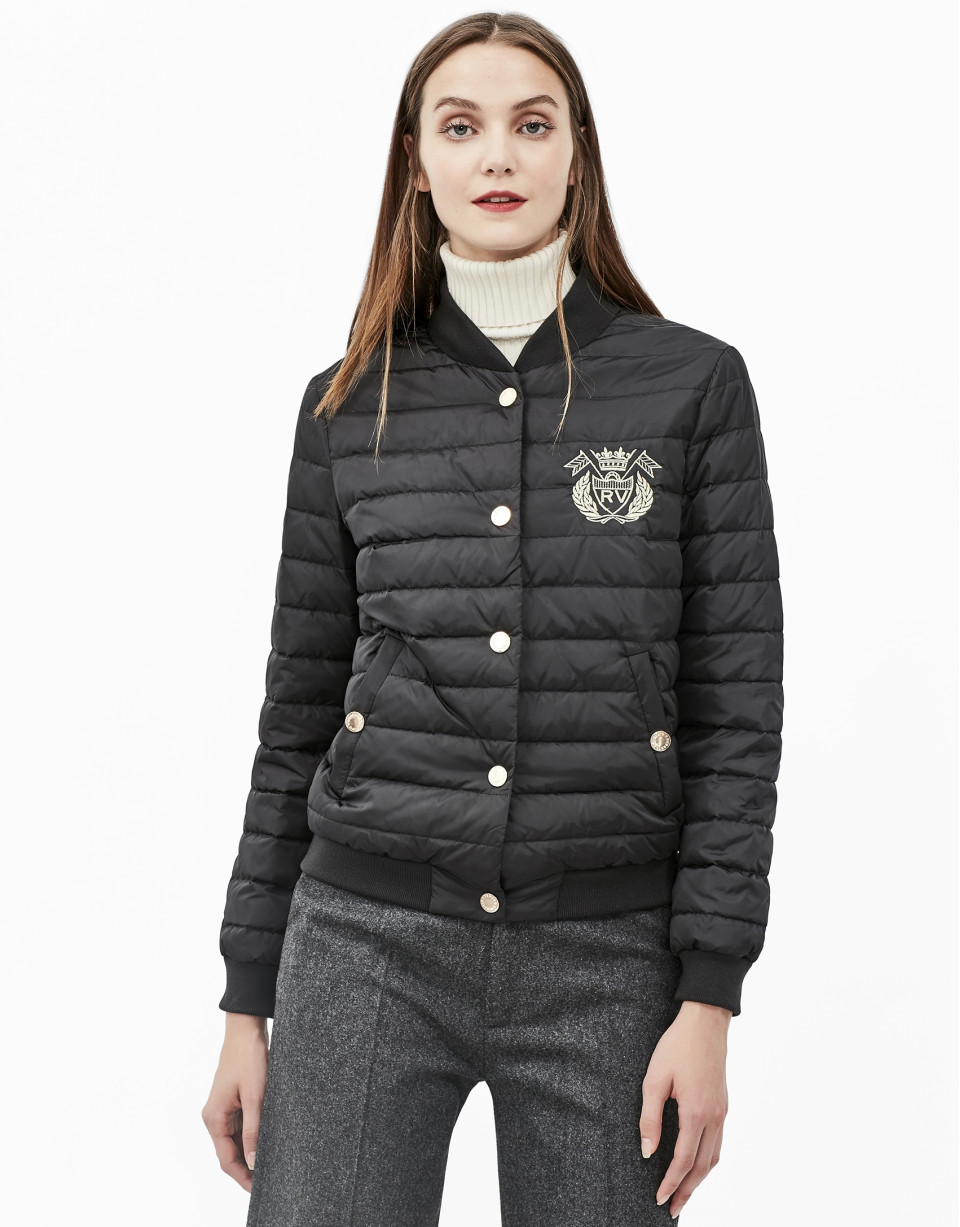 Cazadora bomber acolchada negra