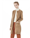 Chaqueta larga bolsillos beige