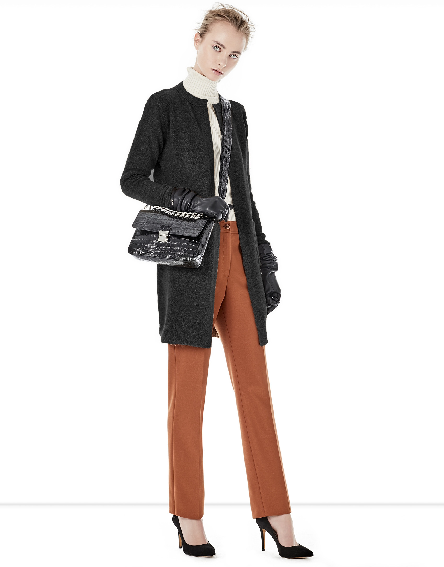 Grey long jacket with pockets