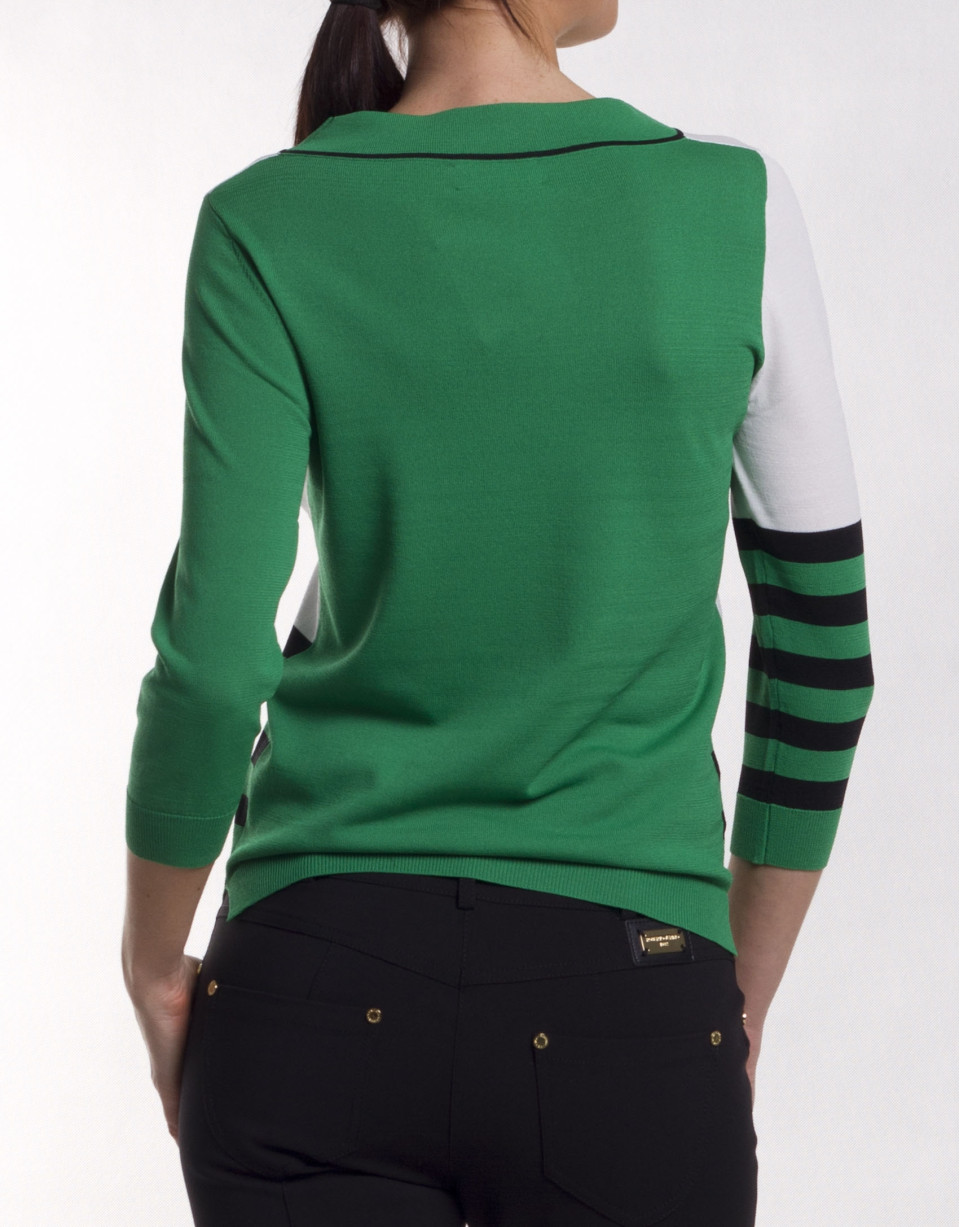 Jersey de rayas asimétricas manga larga