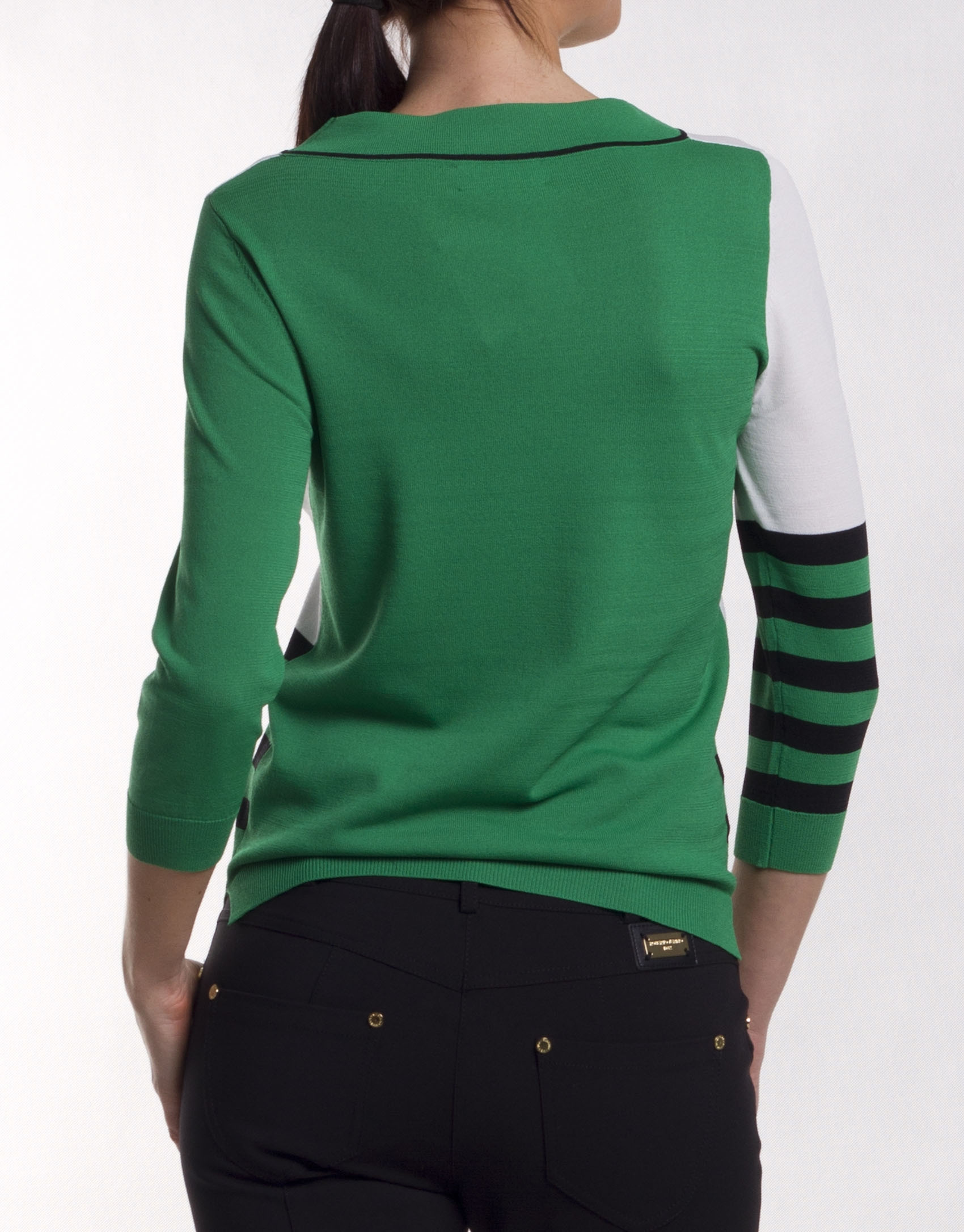Jersey de rayas asimétricas manga larga