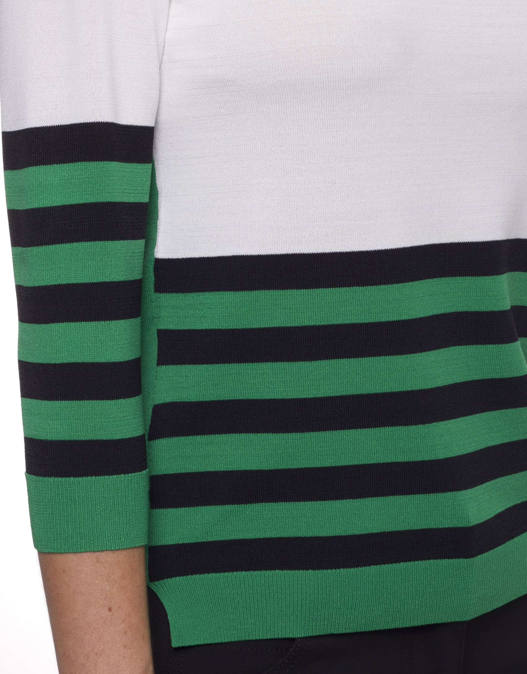 Jersey de rayas asimétricas manga larga
