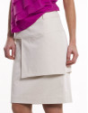 Straight skirt with overlapping piece