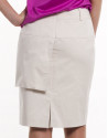 Straight skirt with overlapping piece