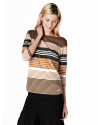 Camiseta rayas marrón