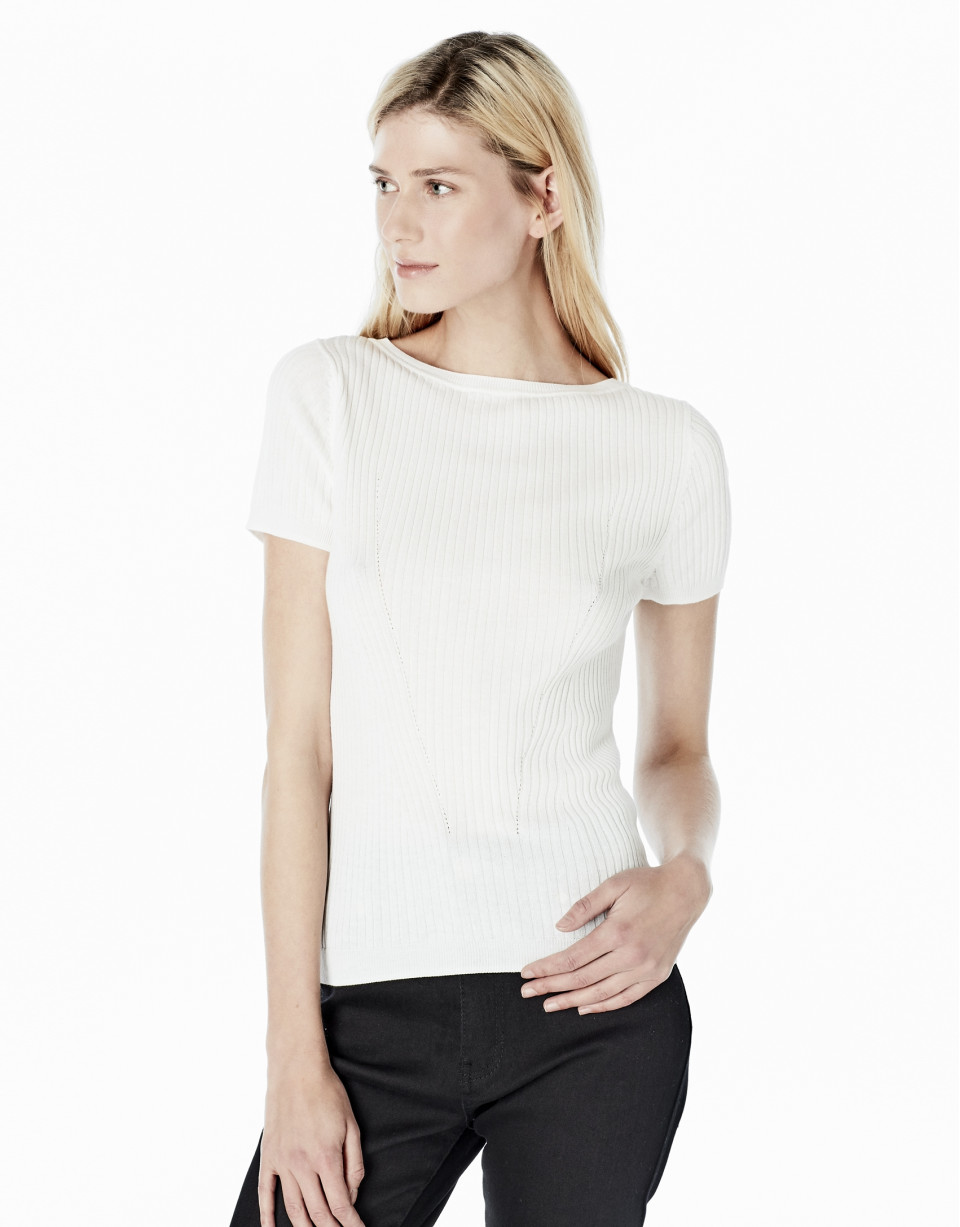 Jersey canalé beige