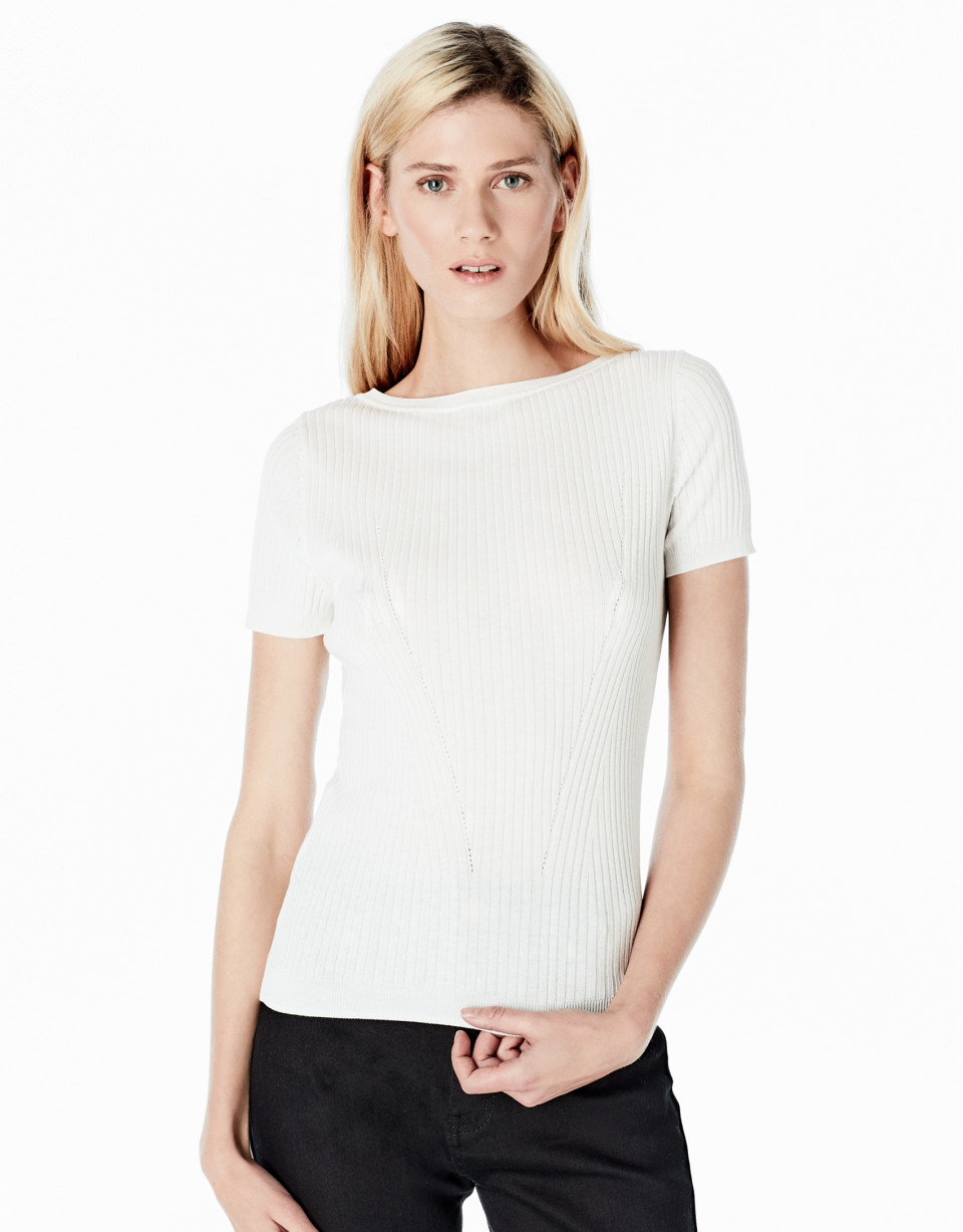 Jersey canalé beige