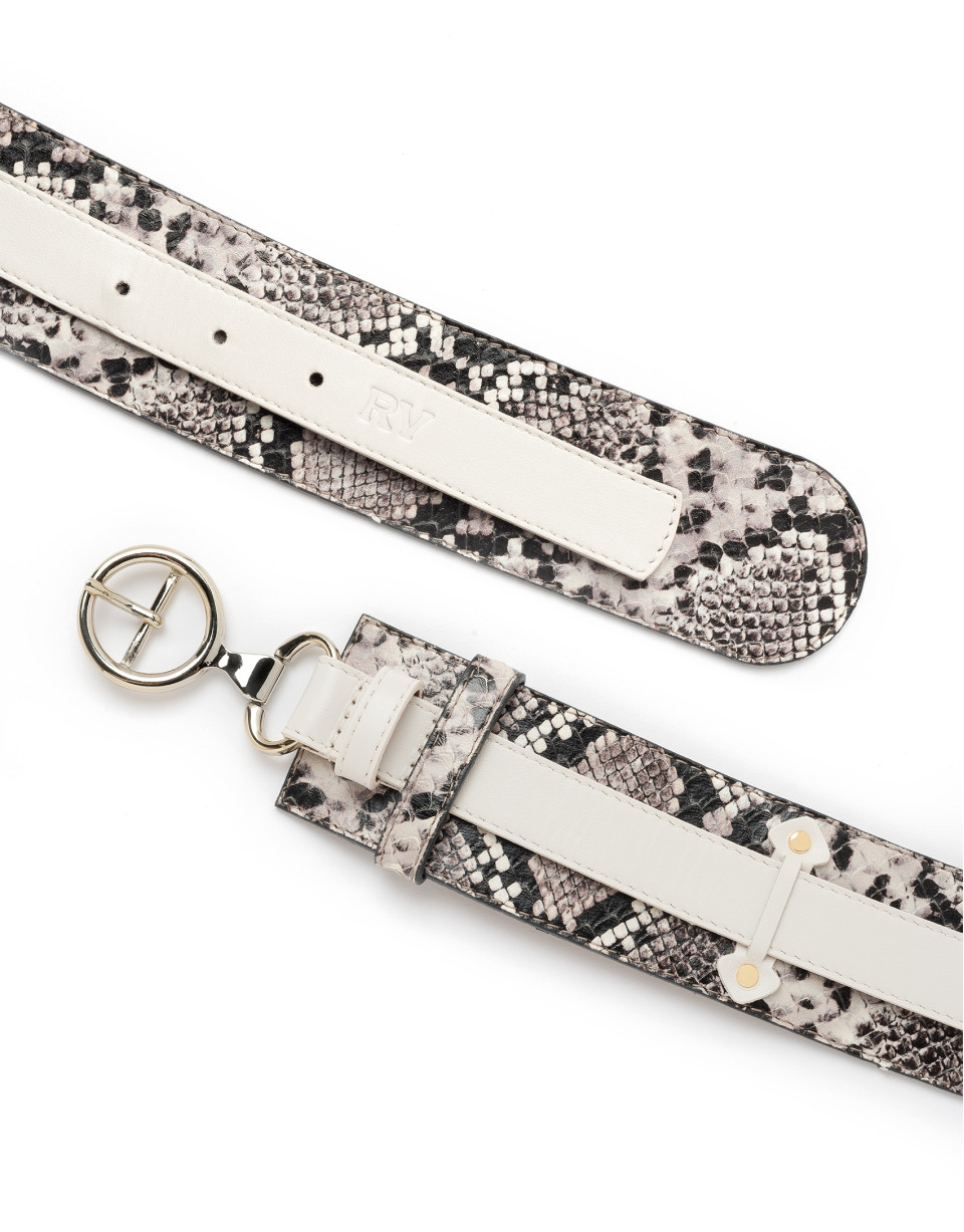 Black/White combination double belt